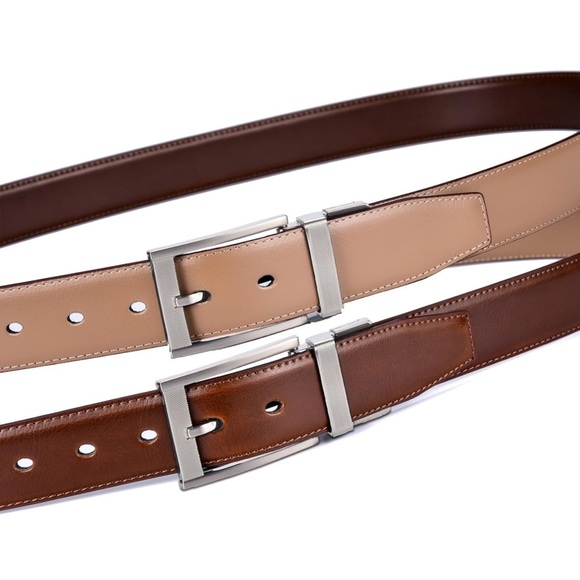 fine Men Belt Genuine Leather with Anti-scratch Buckle Casual Strap - Picture 5 of 8